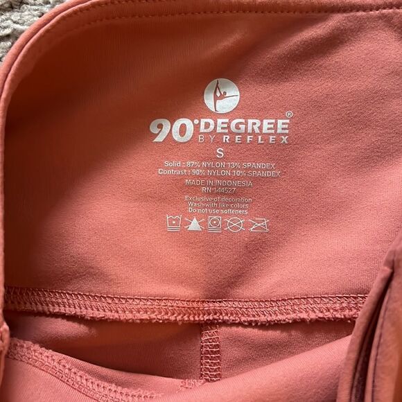 NWT High Waisted Athletic Shorts 90 Degree by Reflex women’s SM light mahogany - Picture 2 of 7